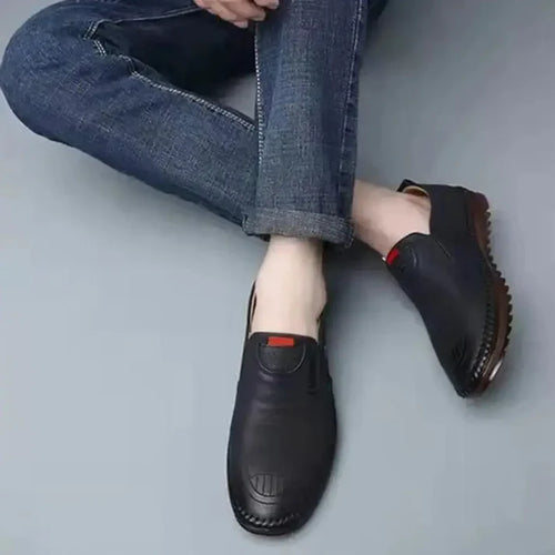 Casual Leather Shoes for Men - Slip-On Black Casual Shoes