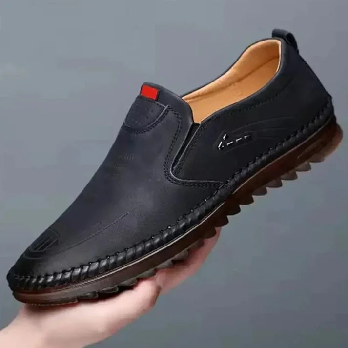 Casual Leather Shoes for Men - Slip-On Black Casual Shoes