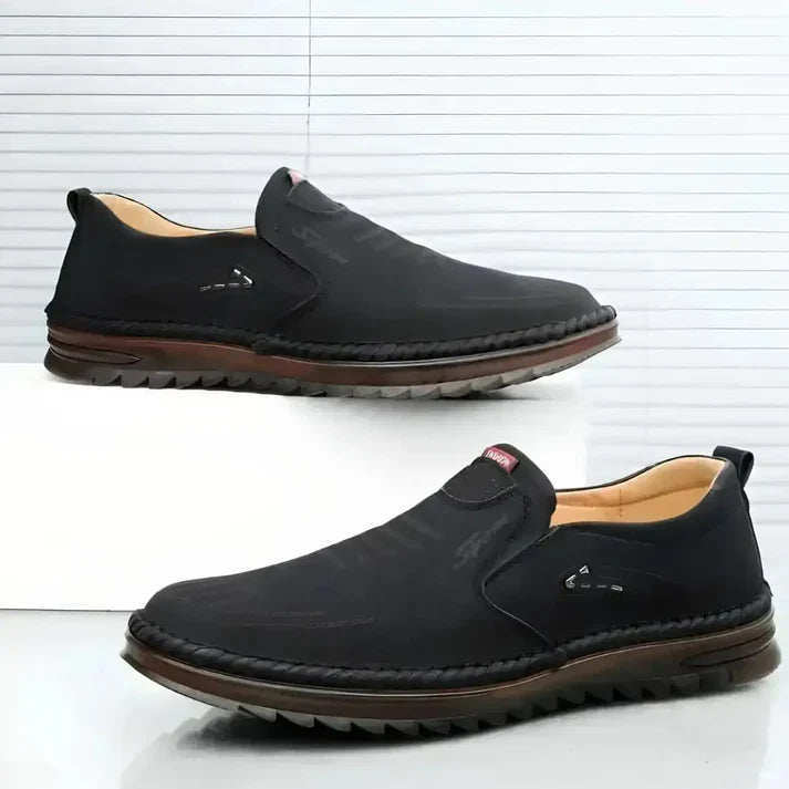 Casual Leather Shoes for Men - Slip-On Black Casual Shoes