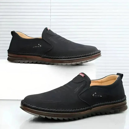 Casual Leather Shoes for Men - Slip-On Black Casual Shoes