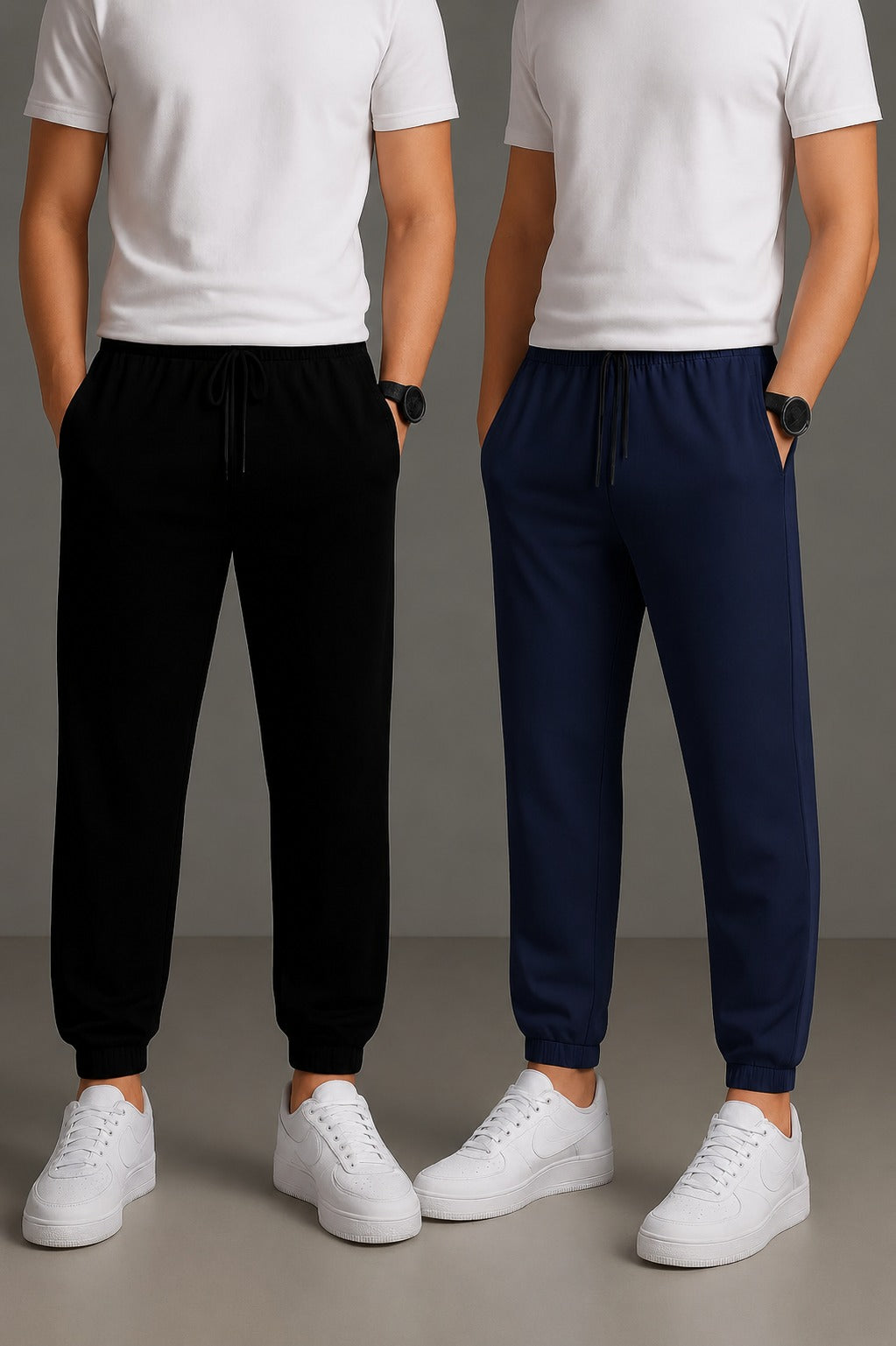 Dark  Blue & Black Track Pant Pack of 2