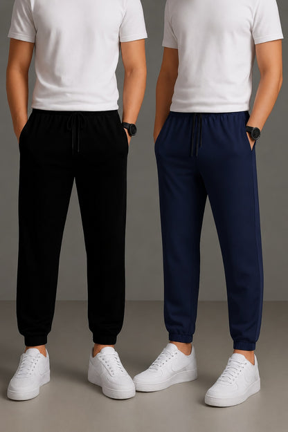 Dark  Blue & Black Track Pant Pack of 2