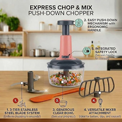 Push Chopper 650ml Manual Vegetable Chopper