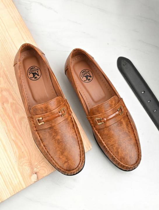 Men's Premium Tan Synthetic Leather Horsebit Loafers