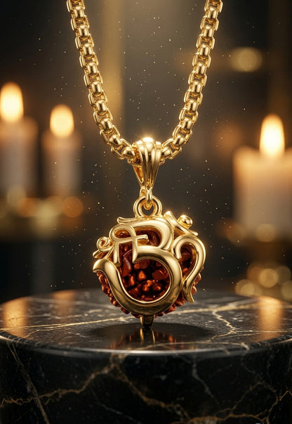 Rudraksha Om pendant with chain Pack of 1