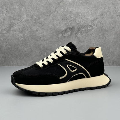 Men's Sneakers, Black and White, Lace-Up Style, Casual Athletic Shoes