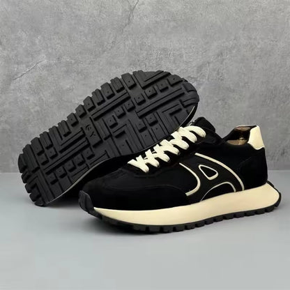 Men's Sneakers, Black and White, Lace-Up Style, Casual Athletic Shoes