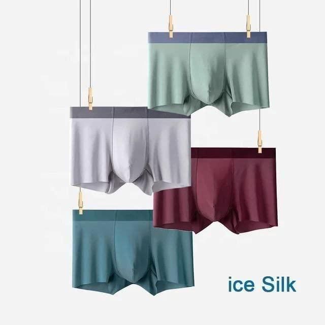 Men's Ice Silk Briefs Boxers  (Pack of 5)(random colour)