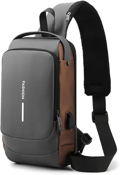 Multifunction Waterproff Sling Bag, USB Charging Sport Sling Anti-Theft Shoulder Bags - CL-JA-1671