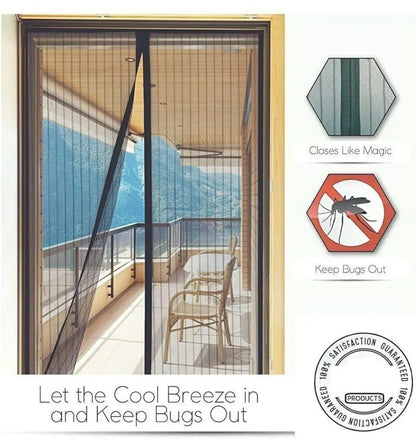 Mesh Screen Net Home Magnetic Foldable Anti Mosquito Door Curtains 100*210CM which fits to Door Size - 7 Feet
