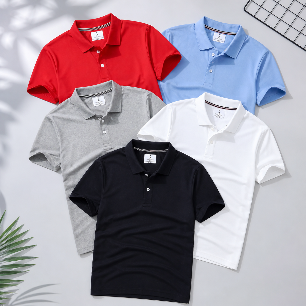 NEW Polo T-shirt Red Black White sky-blue  Grey Pack Of 5