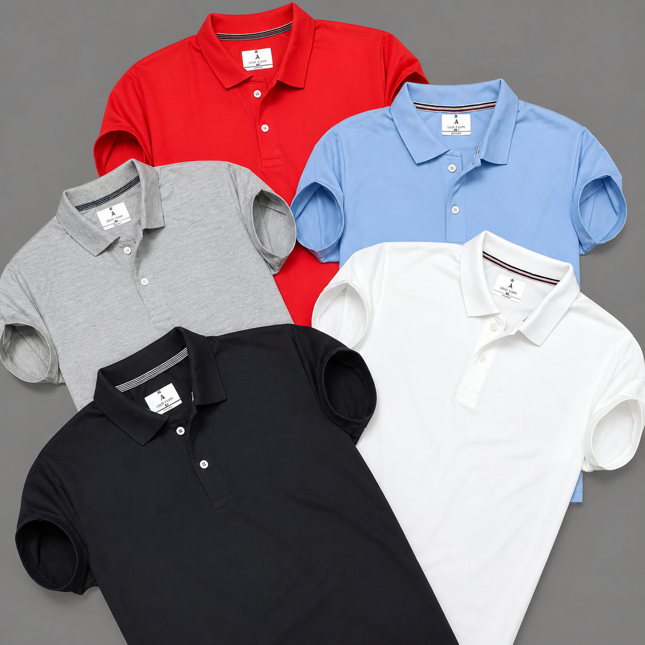 NEW Polo T-shirt Red Black White sky-blue  Grey Pack Of 5